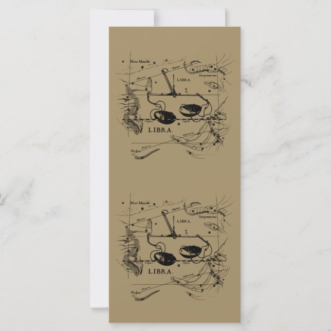 Carte Constellation de librairie vintage style Hevelius (Devant)