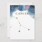 Carte Constellation du cancer, numéro de tableau céleste (Dos)