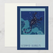 Carte Constellation du Scorpion, Astrologie du Zodiaque  (Devant / Derrière)