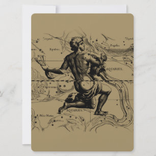 Carte Constellation du Verseau Hevelius 1690 20 janvier 