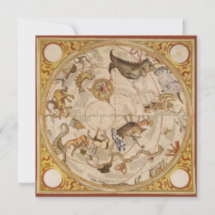 Carte Constellation Étoiles Ciel Austral Astronomie Vint