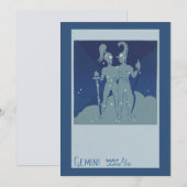 Carte Constellation jumeaux Gémeaux Zodiaque Astrologie (Devant / Derrière)