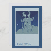 Carte Constellation jumeaux Gemini Astrologie Zodiaque V (Devant / Derrière)