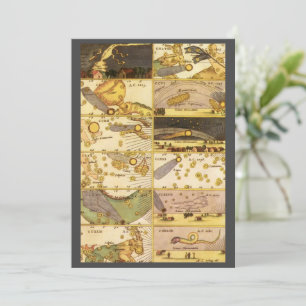 Carte Constellations Vintage, Astronomie Antique & Étoil