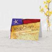 Carte Constitution américaine et drapeau américain (Fleur jaune)