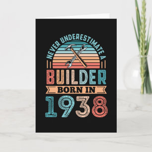 Carte Constructeur né en 1938 90e Anniversaire Cadeau Bâ