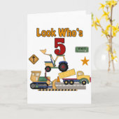 Carte Construction 5e Anniversaire Tshirts et cadeaux (Fleur jaune)