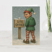 Carte Construction Christmas card - naughty elf! (Devant)