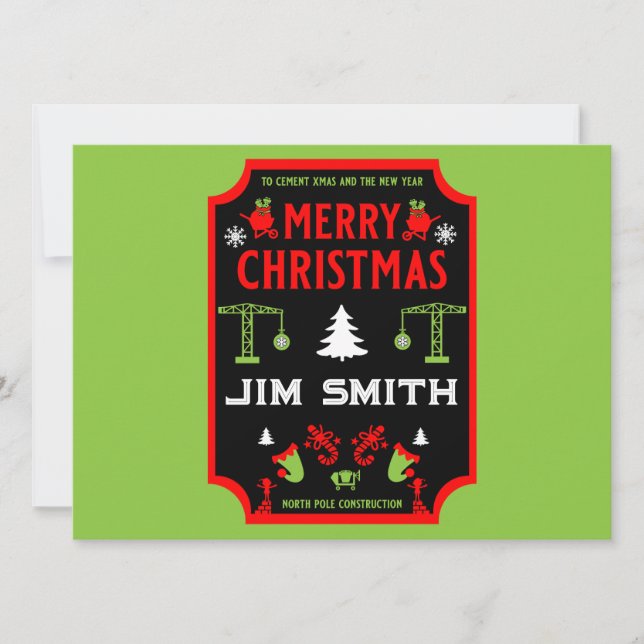 Carte Construction de bâtiments Noël (Devant)