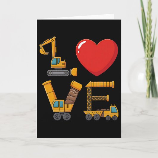 Carte Construction de la Saint-Valentin Amour Écrit Avec (Devant)