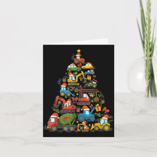Carte Construction Truck Christmas Tree Christmas Kids B (Devant)