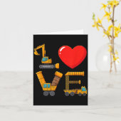 Carte Construction Valentine Love Spelled With Trucks Ex (Fleur jaune)