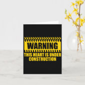 Carte Construction Warning Valentines Day Heart Under Co (Fleur jaune)