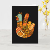 Carte Construire des blocs de dinde de Thanksgiving B (Fleur jaune)