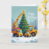 Carte Construire un joyeux Noël (Fleur jaune)