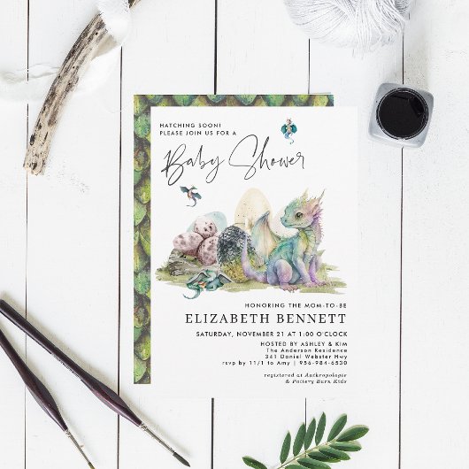 Carte Conte de fées des dragons | Fête de bébé Œufs de d
