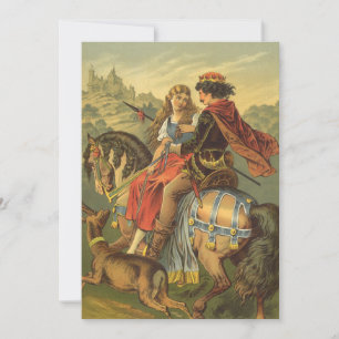 Carte Conte de fées victorienne vintage, frère et soeur