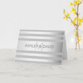 Carte Contemporain Faux Argent Ombre Gris (Fleur jaune)