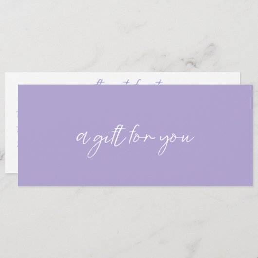 Carte Contemporary Periwinkle Modern Cadeau Certificat (Devant / Derrière)