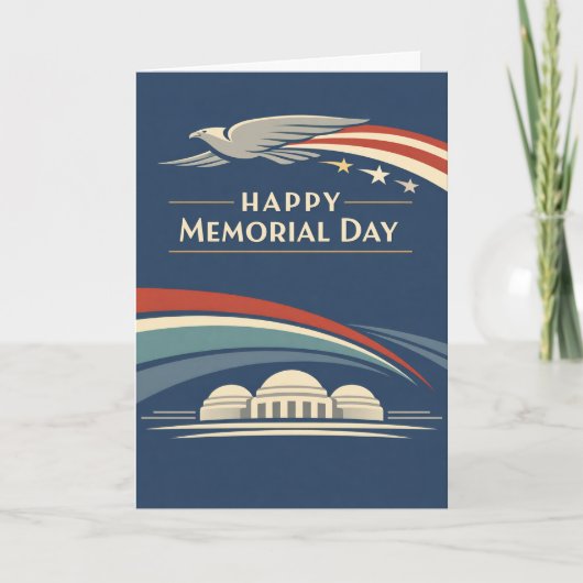 Carte Contemporary Red White Blue Eagle Memorial Day  (Devant)