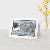 CARTE CONTENTEMENT ANNIVERSAIRE/DEUX CHATS DE SOMMEIL/ H (Fleur jaune)