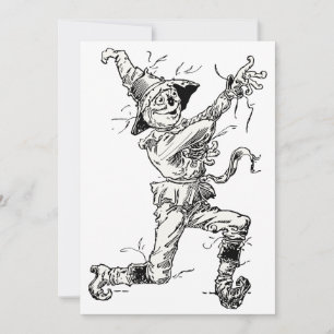 Carte Contes de fées Vintage Wizard of Oz, l'épouvantail