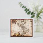 Carte Continent of America Old Map Card (Debout devant)