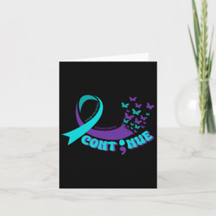 Carte Continuer Le Beurre Semicolon Purple Ribbon Turquo