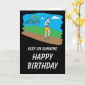 Carte Continuez à courir le joyeux anniversaire (Fleur jaune)