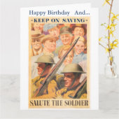 Carte Continuez à économiser. Réimpression d'une affiche (Fleur jaune)