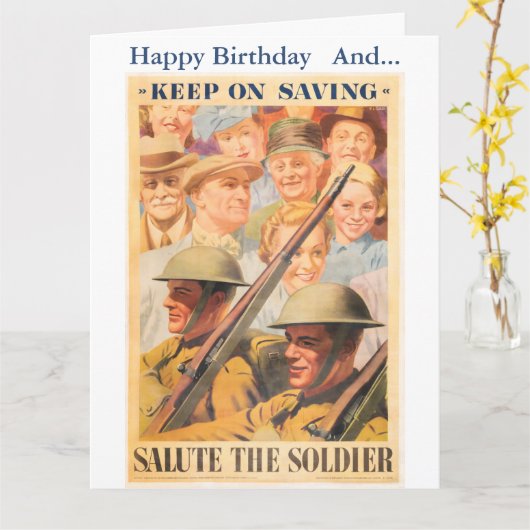 Carte Continuez À Sauver. Réimpression de l'affiche brit (Fleur jaune)