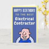 Carte Contractant électrique ou électrique - Anniversair (Fleur jaune)