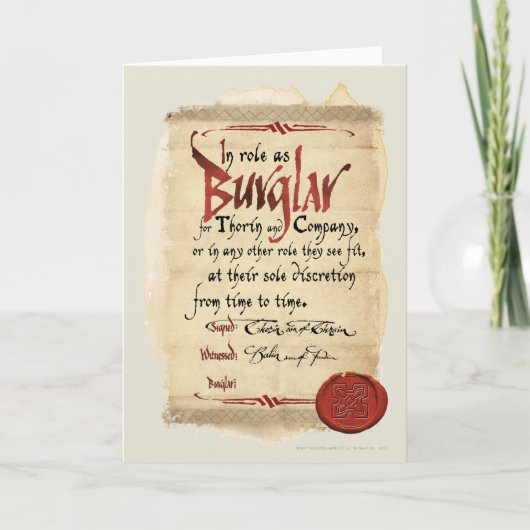 Carte Contrat de cambriolage (Devant)