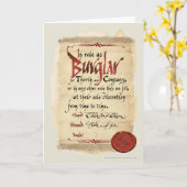 Carte Contrat de cambriolage (Fleur jaune)