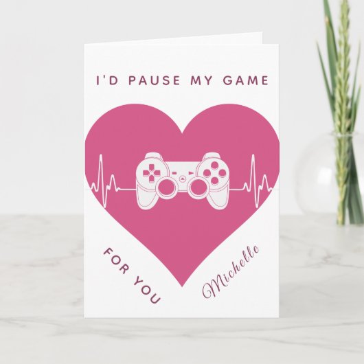 Carte Contrôleur de jeu moderne Valentine's Day Gamer (Devant)