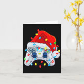 Carte Contrôleur de jeu Noël Santa Hat Gamer Boys 1 (Fleur jaune)