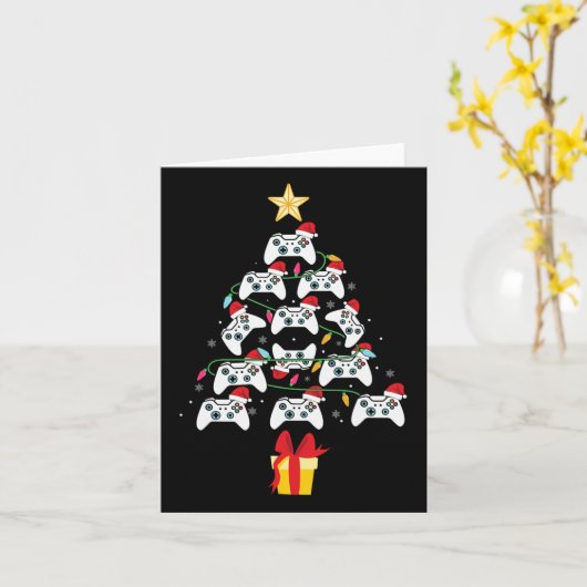 Carte Contrôleur de jeu vidéo Noël Arbre Noël Hommes gar (Fleur jaune)
