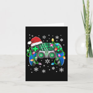Carte Contrôleur de jeu vidéo Noël Santa Hat Gamer Bo