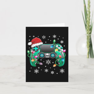 Carte Contrôleur de jeu vidéo Noël Santa Hat Gamer Bo