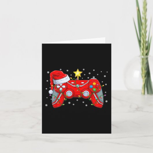 Carte Contrôleur de jeu vidéo Noël Santa Hat Gamer Bo (Devant)
