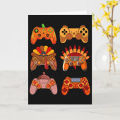 Carte Contrôleurs de dinde de jeu vidéo de Thanksgiving (Fleur jaune)
