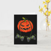 Carte Contrôleurs Jack-o'-lantern Video Gamer Halloween  (Fleur jaune)