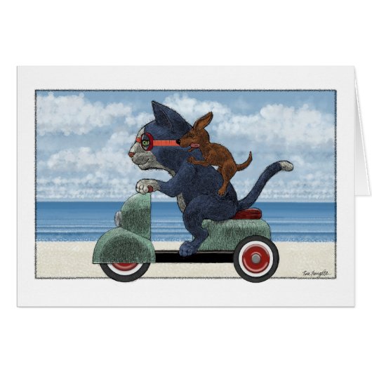 Carte conversation avec Vespa (Devant Horizontal)