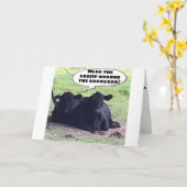 CARTE CONVERSATION DÉCONTRACTÉE DE LA VACHE & **HEUREUX  (Fleur jaune)