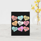 Carte Conversation Hearts Groovy Valentines Day Cute Tea (Fleur jaune)
