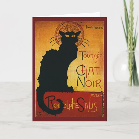 Carte Conversation Noir - Chat noir (Devant)
