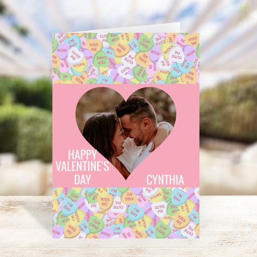 Carte Conversation photo customisée Valentine Coeurs