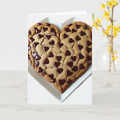 Carte Cookie au Chocolat en Forme de Cœur (Fleur jaune)