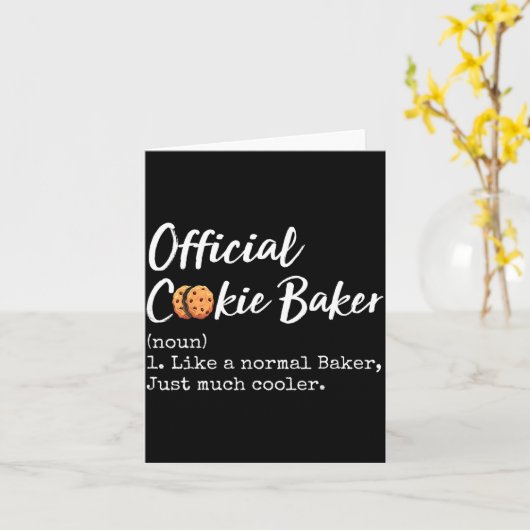 Carte Cookie Baker Definition Funny Christmas Baking  (Fleur jaune)