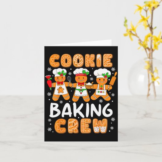 Carte Cookie Baking Crew Christmas Funny Gingerbread Lov (Fleur jaune)